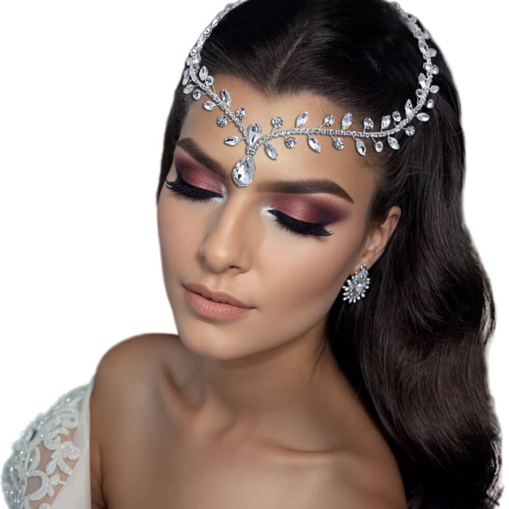 Wedding Rhinestone Headband Bridal Hair Comb Elegant Teardrop Headpiece